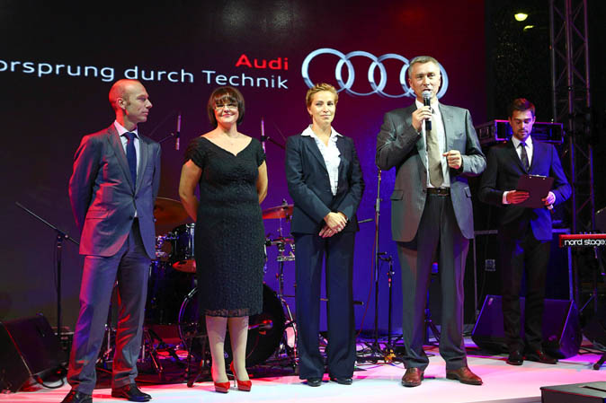 Аксель Альбрехт, Audi AG; Татьяна Дечко, АвтоСпецЦентр; Елена Смирнова, Ауди Россия;  Владимир Моженков, АвтоСпецЦентр